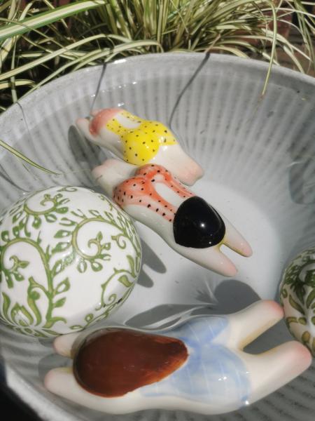 Schwimmerin blauer Badeanzug